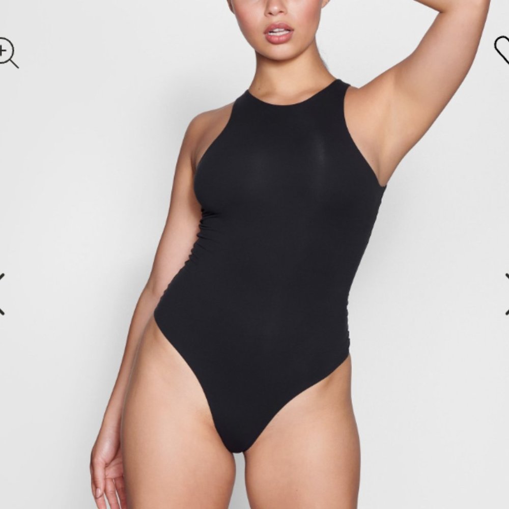 SKIMS Fits Everybody High Neck Neck Bodysuit Onyx